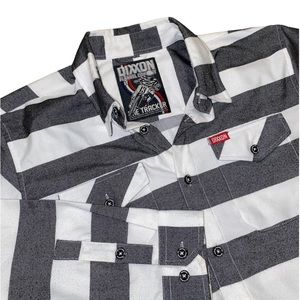 Dixxon Flannel Co. “The Tracker” Long Sleeve Button Down Gray/White Shirt